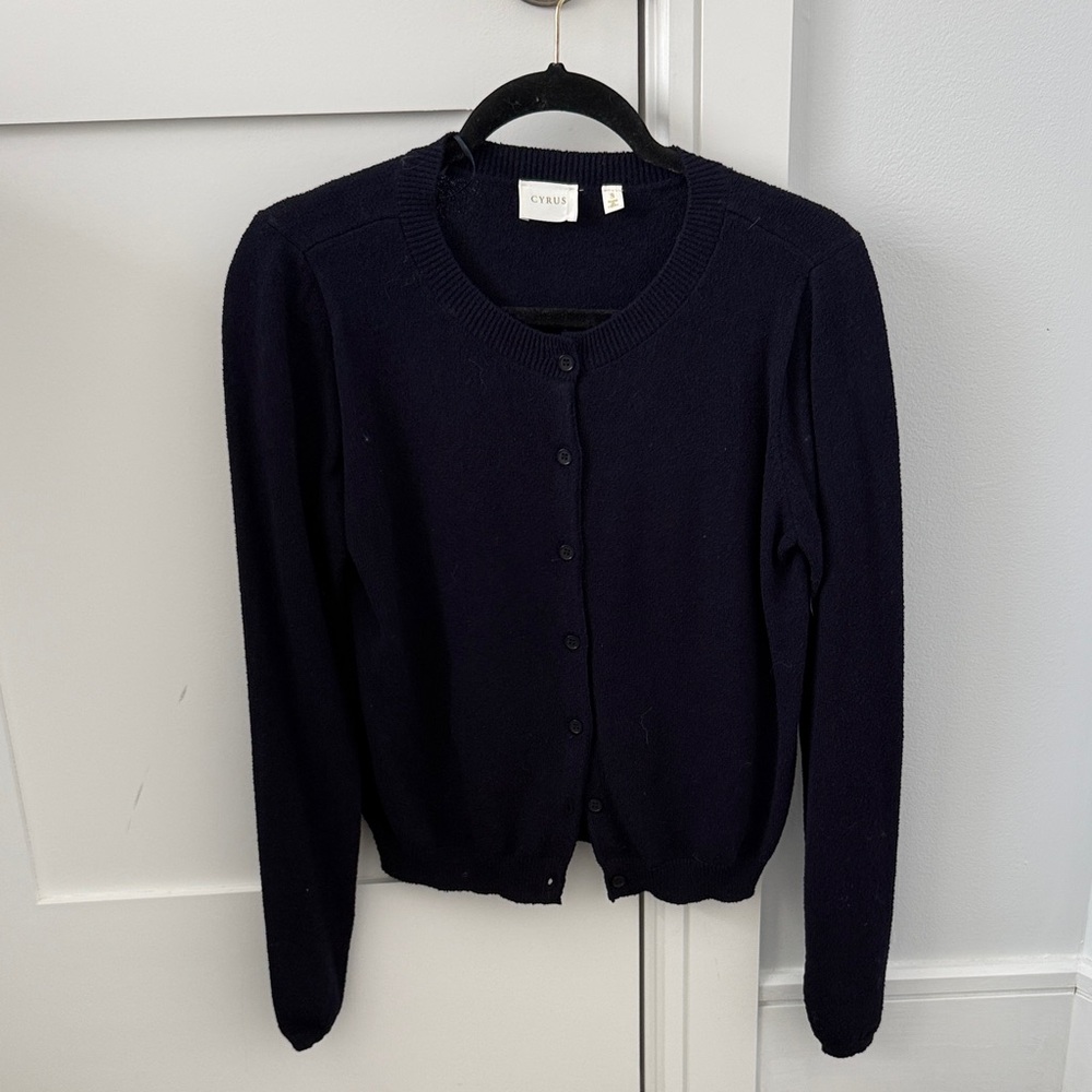 Cyrus Women's Navy Cardigan Sweater